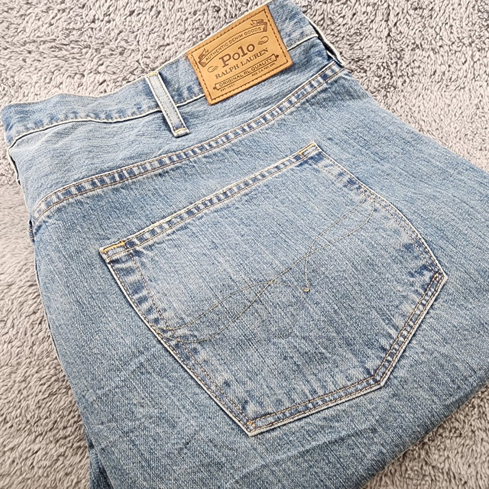 Polo Ralph Lauren Hampton Jeans Mens 44x32 Medium Wash Denim Straight Relaxed